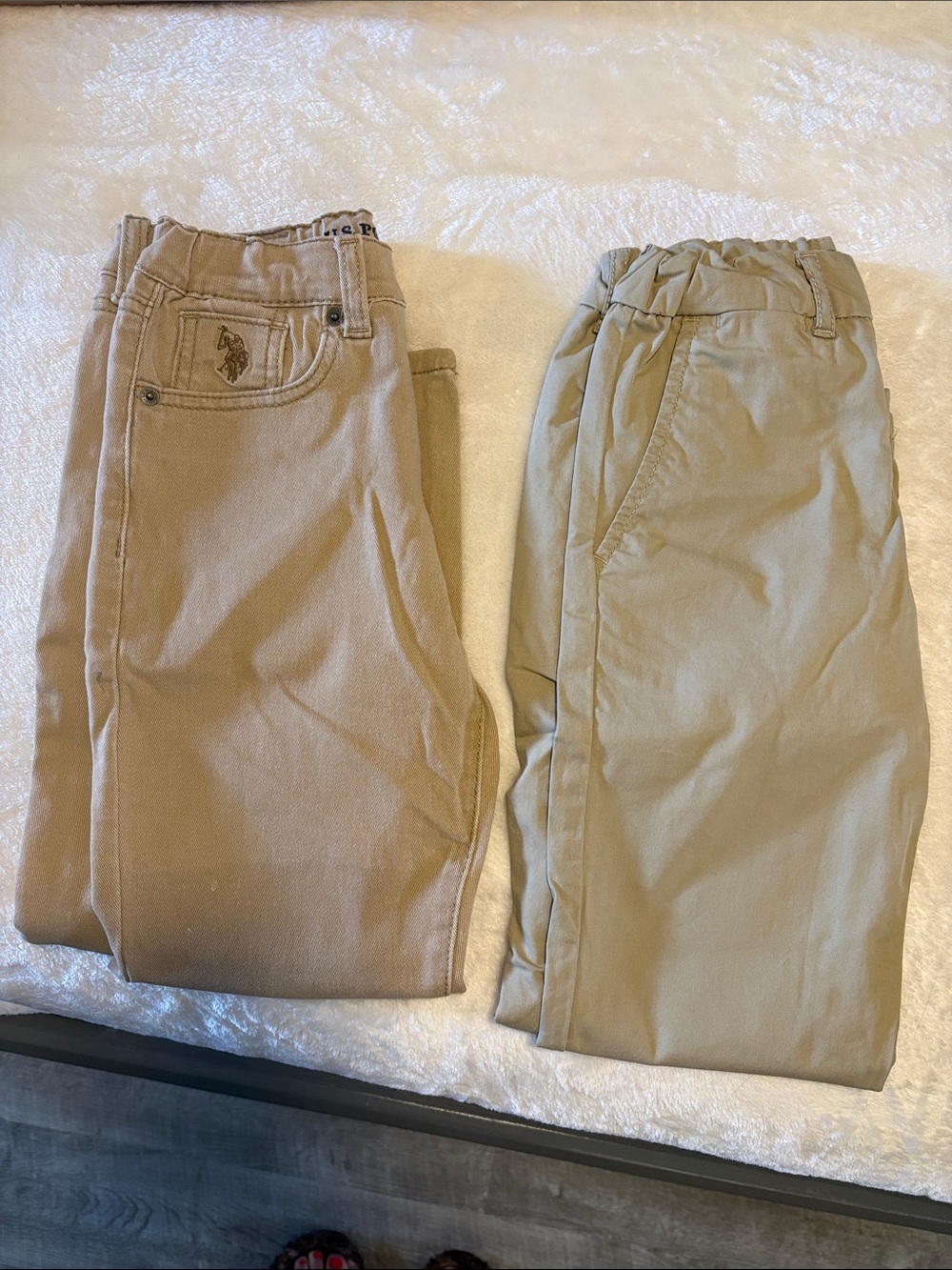 U.S. Polo Assn. Kids Tan Khaki Casual Bottoms - 2 Pair